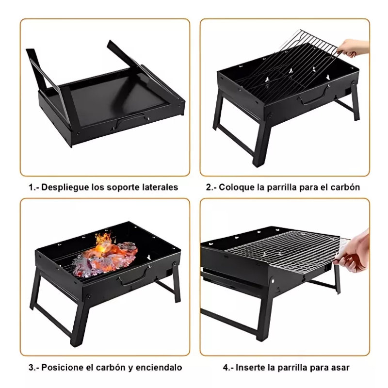 EasyBarbe™ Parrilla Portatil Plegable -  Tu Asado Donde Quiera Que Vayas - [PROMOCIÓN DISPONIBLE SOLO HOY]