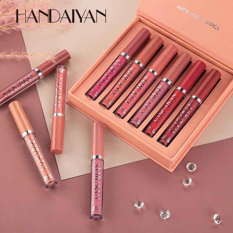 Sexy Lips Handaiyan™ Set de 6 Pintalabios Color Mate ¡Labios 80% mas gruesos sin AH!💋 - [PROMOCIÓN DISPONIBLE SOLO HOY]