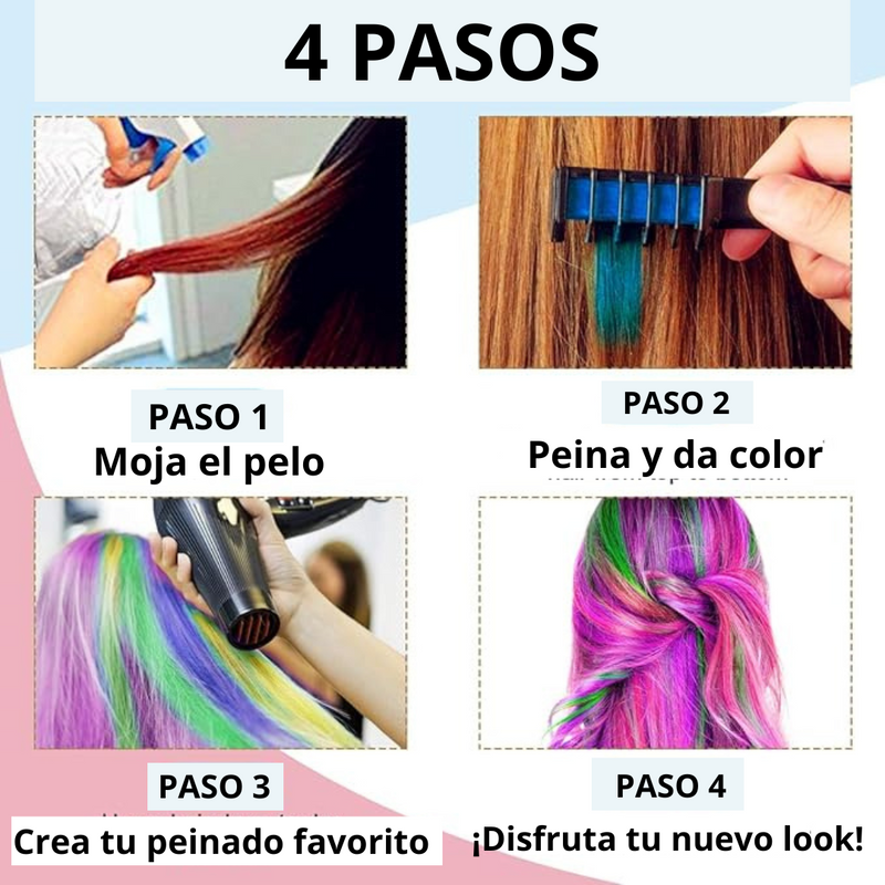MagicHair™ 6 Peines con Tizas para el Pelo - [PROMOCIÓN DISPONIBLE SOLO HOY]