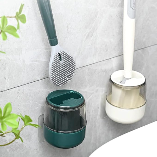 CleanFlush™ Cepillo de Silicona Flexible para Inodoro con Mango Largo y Colgante de Pared sin Perforación para el Hogar - [PROMOCIÓN DISPONIBLE SOLO HOY]