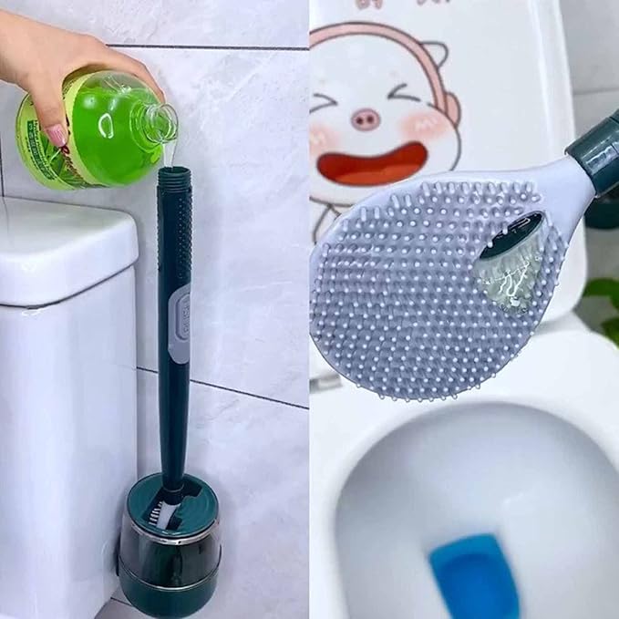 CleanFlush™ Cepillo de Silicona Flexible para Inodoro con Mango Largo y Colgante de Pared sin Perforación para el Hogar - [PROMOCIÓN DISPONIBLE SOLO HOY]