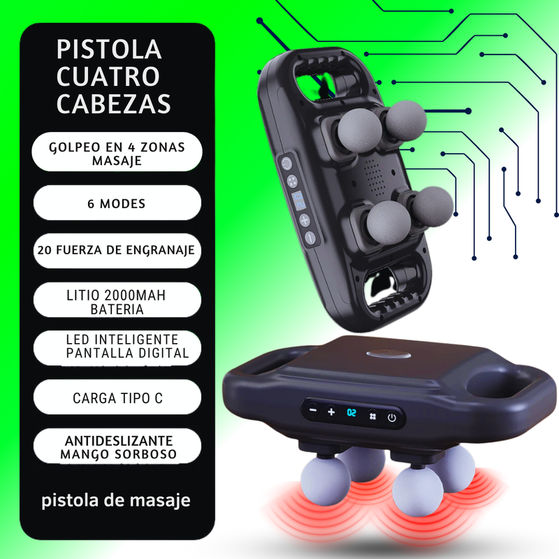 PowerRelax™ MASAJEADOR ELECTRICO DE 4 CABEZAS - [PROMOCIÓN DISPONIBLE SOLO HOY]