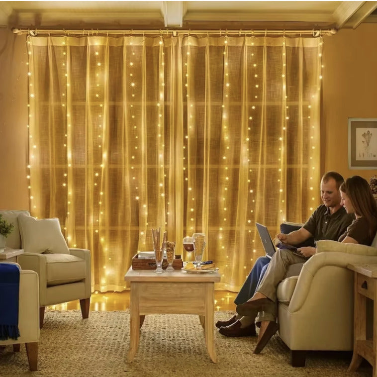 CortinaLumina™ Cortina de Luces Navideñas con control remoto 120 LEDS - [PROMOCIÓN DISPONIBLE SOLO HOY]