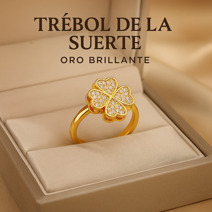 Anillo 4 Hojas – Gira, Brilla y Atrae Suerte