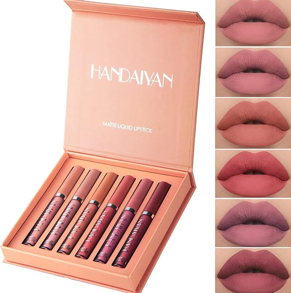 Sexy Lips Handaiyan™ Set de 6 Pintalabios Color Mate ¡Labios 80% mas gruesos sin AH!💋 - [PROMOCIÓN DISPONIBLE SOLO HOY]