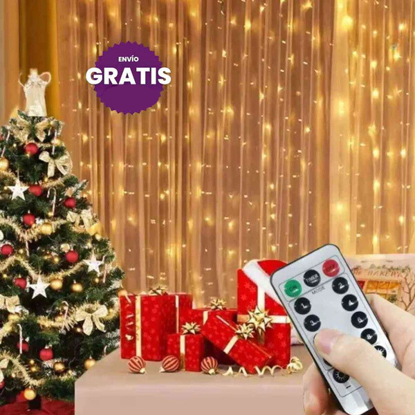 CortinaLumina™ Cortina de Luces Navideñas con control remoto 120 LEDS - [PROMOCIÓN DISPONIBLE SOLO HOY]