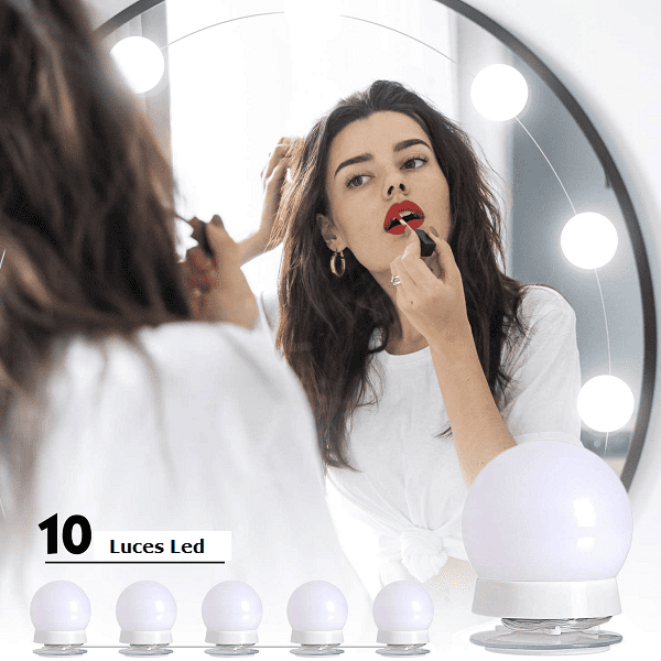 Glowmir™ Kit De Luces Led Para Espejo Estilo Hollywood 10 Bombillas - [PROMOCIÓN DISPONIBLE SOLO HOY]