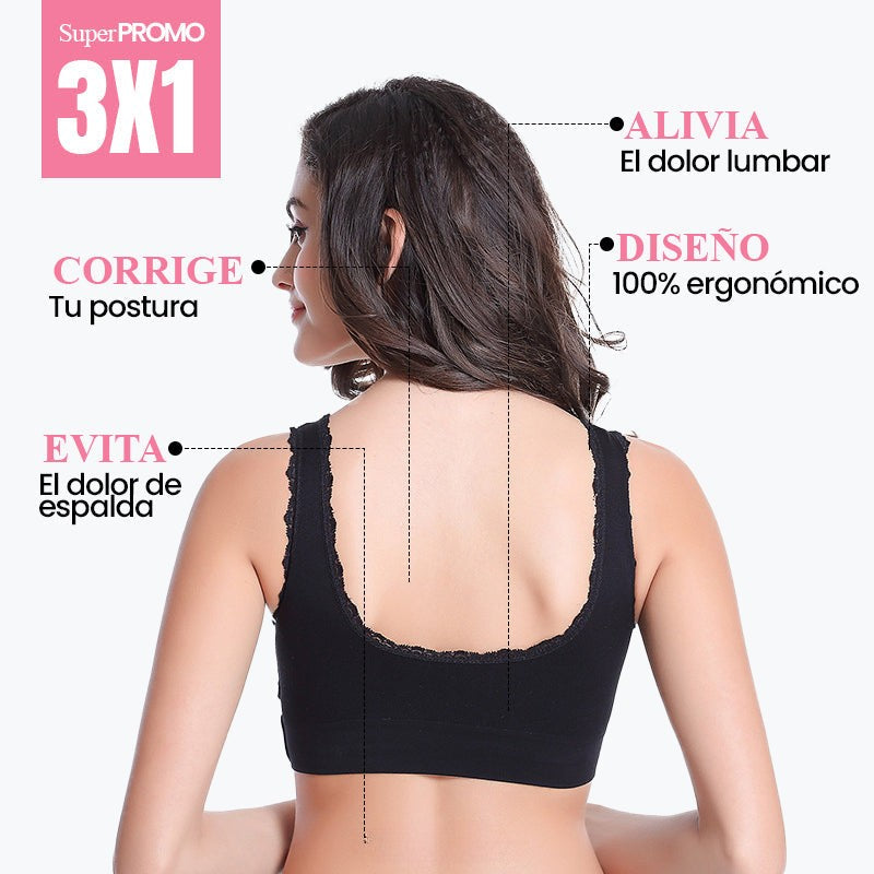 AirBra™ - Oferta Especial 3X1 - 3 Sujetadores Push Up Beige, Blanco y Negro