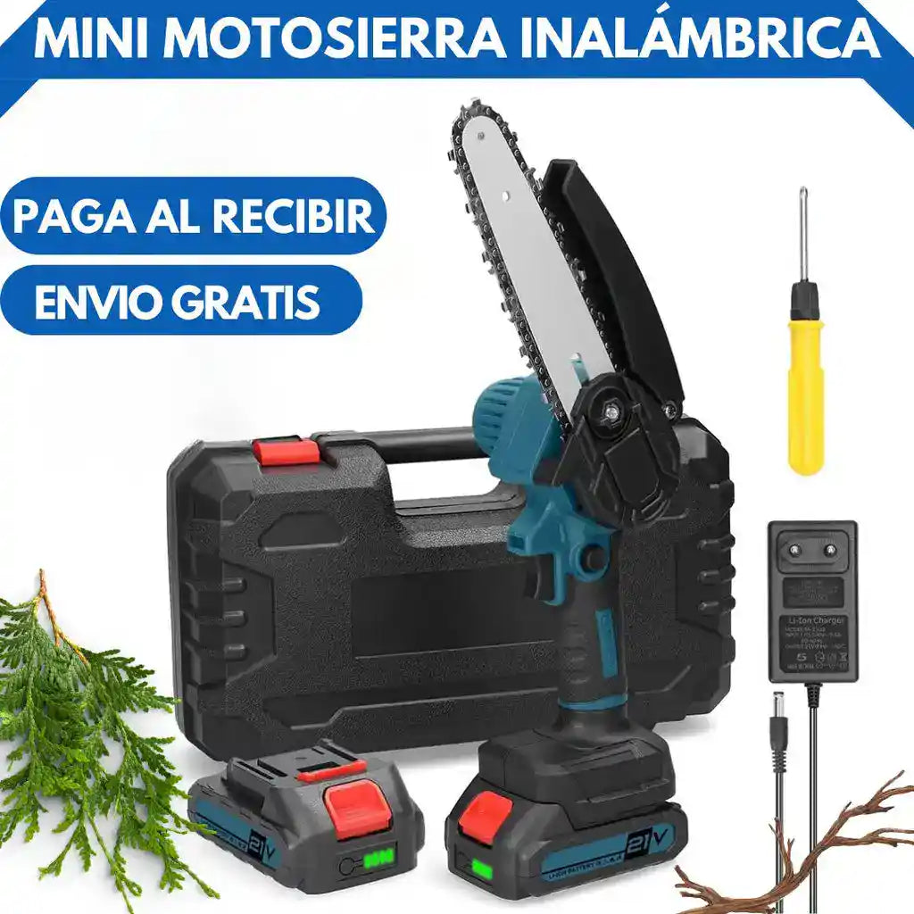 PowerCut Mini Motosierra Inalámbrica con 2 Baterías - ENVÍO GRATIS - [PROMOCIÓN DISPONIBLE SOLO HOY]