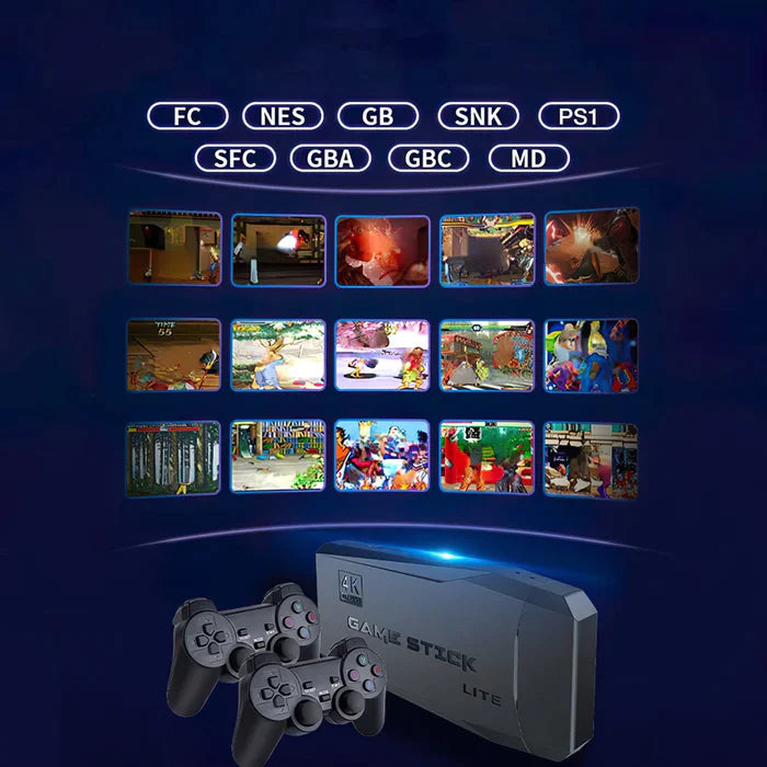 Game Stick Retro 4K - Con 10.000 Juegos + 2 Mandos de Regalo - [PROMOCIÓN DISPONIBLE SOLO HOY]