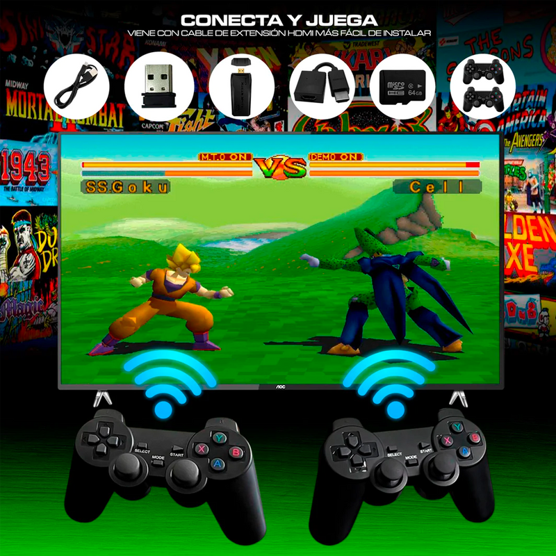 Game Stick Retro 4K - Con 10.000 Juegos + 2 Mandos de Regalo - [PROMOCIÓN DISPONIBLE SOLO HOY]